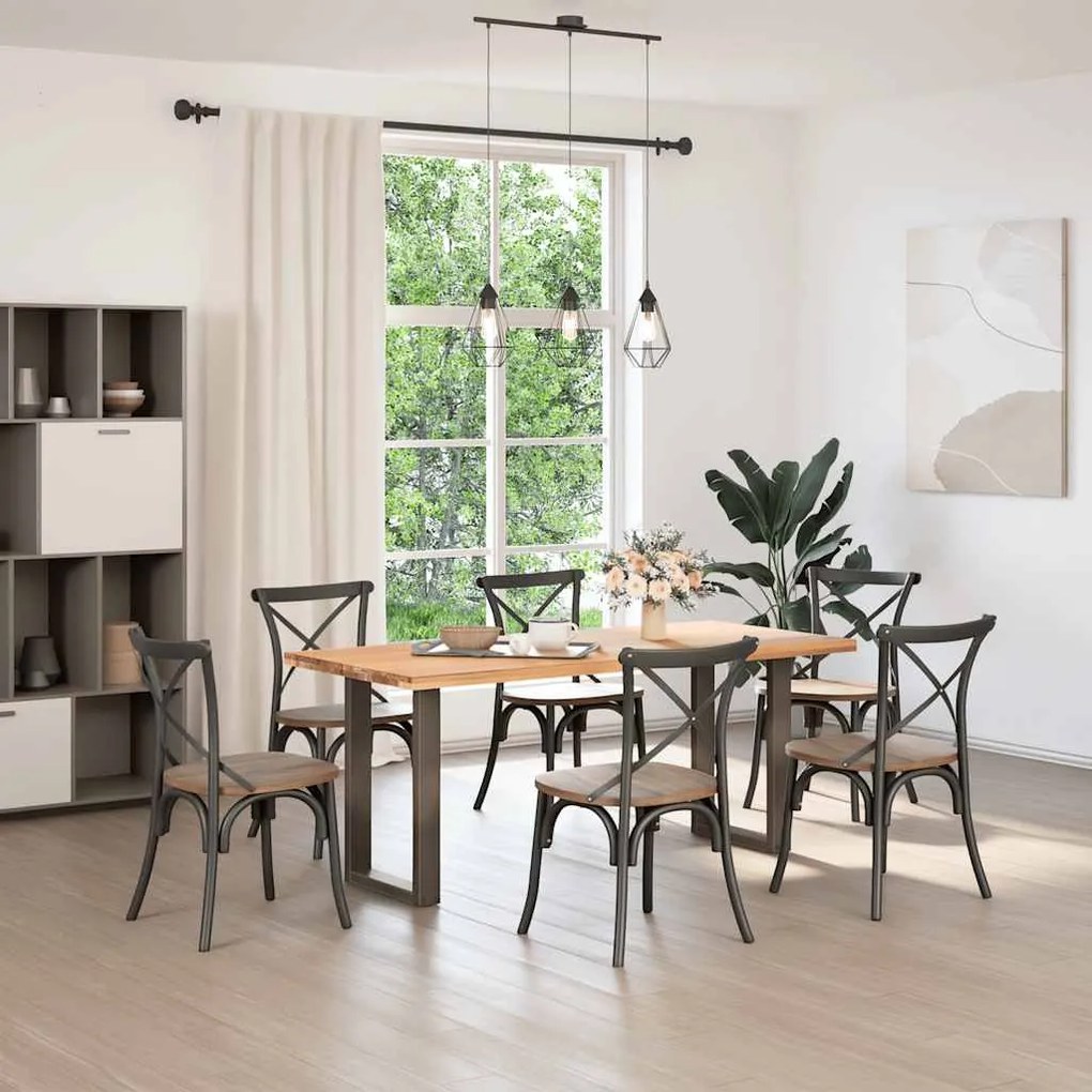 4013179 vidaXL Крака за трапезна маса, U-образни, 2 бр., естествена стомана, 50 x (72-73) см, стомана