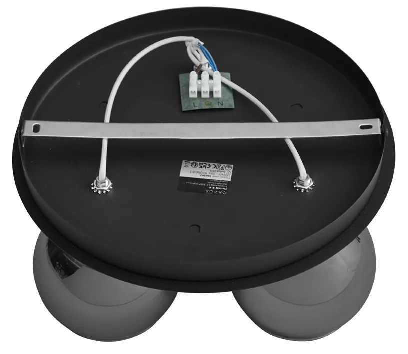 Таванна лампа в стил Арт Деко черна с димно стъкло 3-светлинна - Vidro