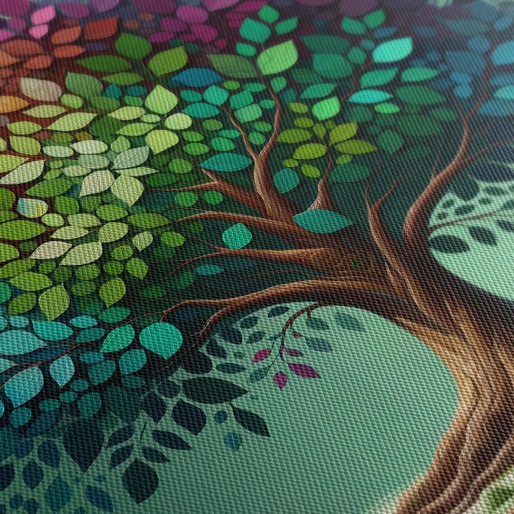 Картина на платно – Цветно дърво на живота върху платно