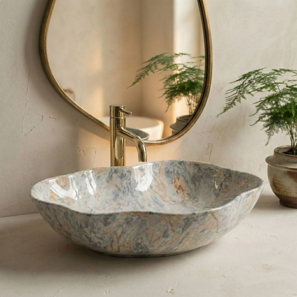 Умивалник за плот Rea Pearl Ruststone