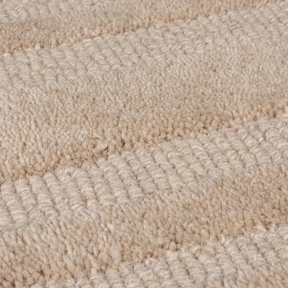 Бежов ръчно изработен вълнен килим 120x170 cm Zen Rectangles – Flair Rugs