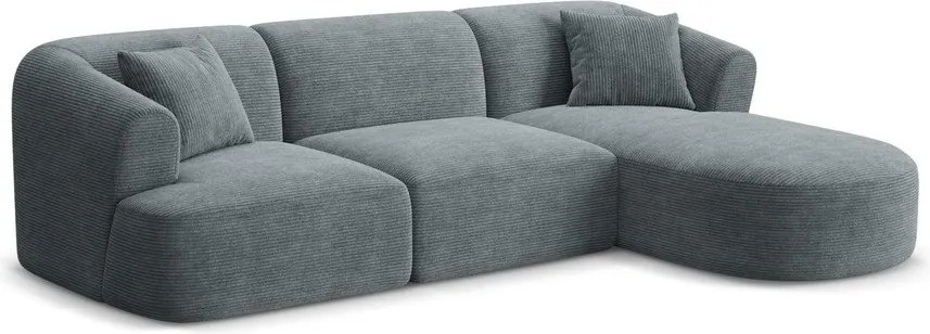 Тъмносив ъглов диван от рипсено кадифе (десен ъгъл) Campi – Cosmopolitan Design