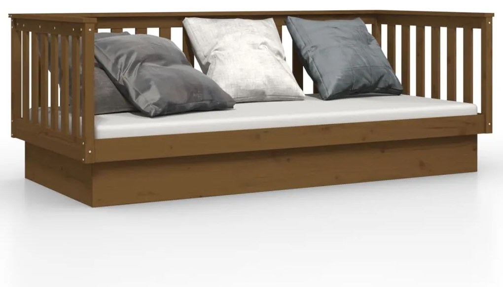 821562 vidaXL Дневно легло, меденокафяво, 80x200 см, борово дърво масив