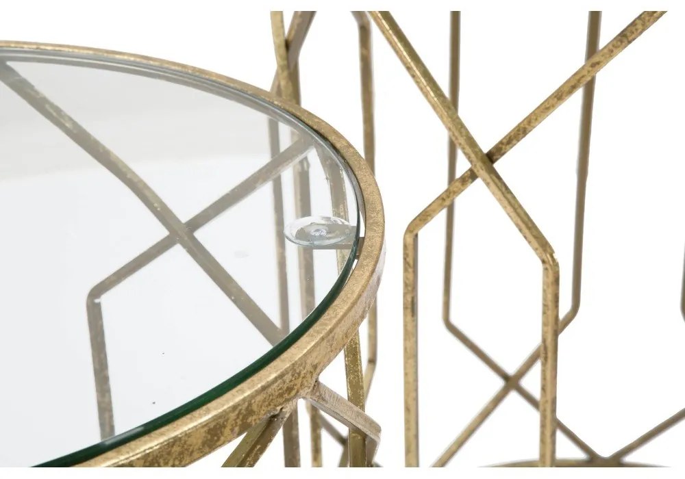 Кръгли странични маси със стъклен плот в комплект от 2 броя ø 42 cm Tunisi - Mauro Ferretti