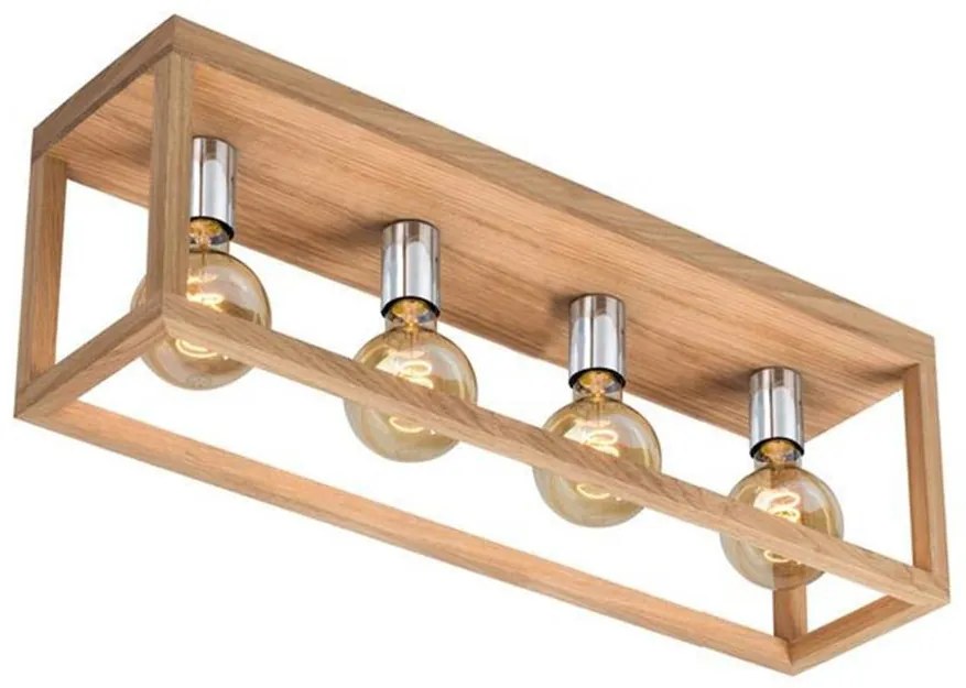 Spot-Light 9158474L - Таванно осветително тяло KAGO 4xE27/60W/230V матов дъб