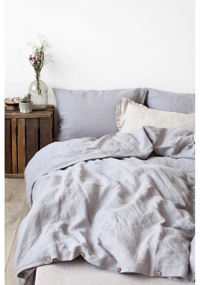 Светлосива ленена калъфка за възглавница , 70 x 90 cm - Linen Tales