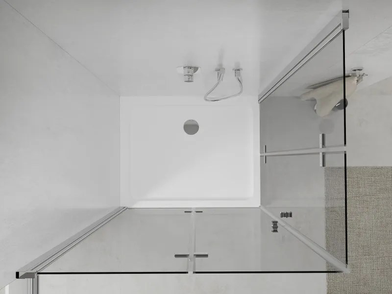 Mexen Lima Душ кабина Duo сгъваема 80 x 70 см, прозрачна, хром + тава Flat