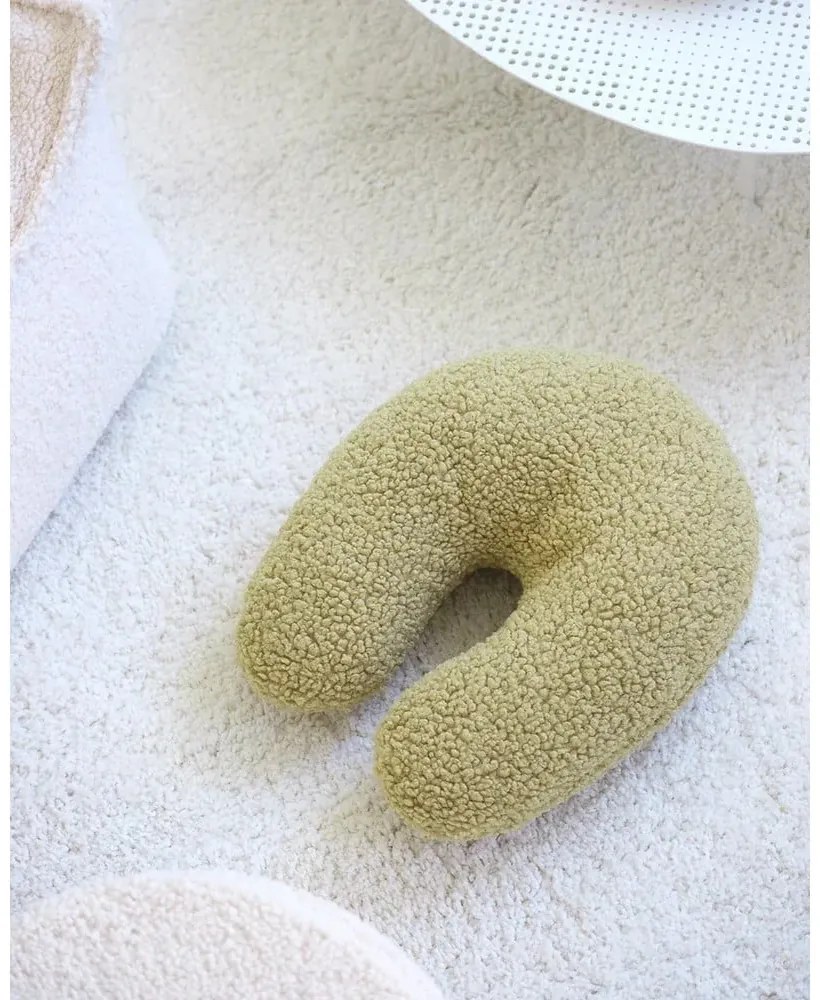 Зелена детска възглавница за диван от букле U – Wigiwama