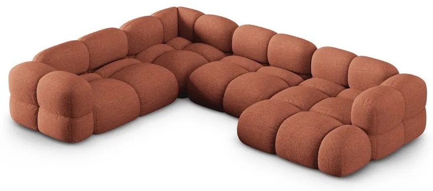 Ъглов диван в тухлен цвят (ляв ъгъл/U форма) Loretto – Cosmopolitan Design