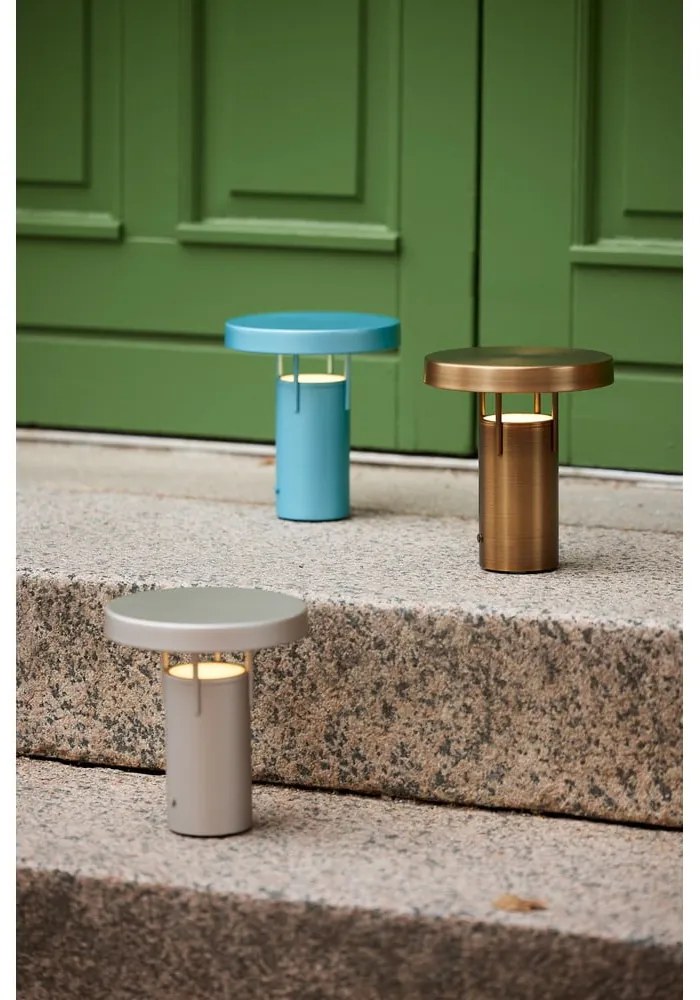 Светлосива LED затъмняваща се настолна лампа (височина 20 cm) BringMe – Hübsch