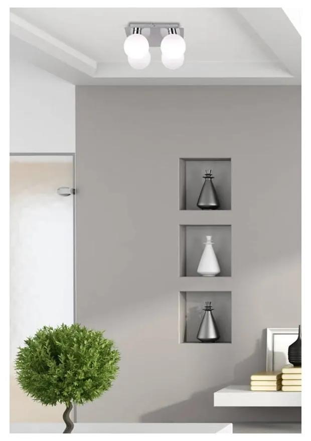 Лампа за таван в сребристо със стъклен абажур 25x25 cm Oden - Candellux Lighting