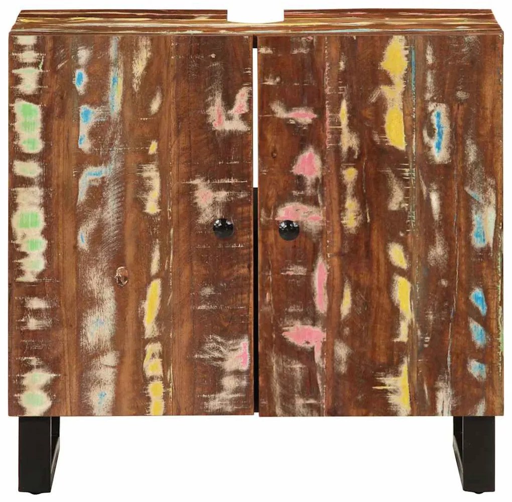 351988 vidaXL Шкаф за мивка 62x33x58 см регенериран масив и инженерно дърво