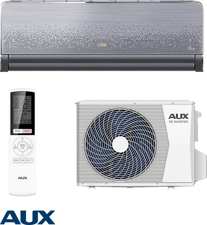 Инверторен климатик AUX C-PRO ASW-H12C5A4/FQAR3DI-D0, 12000 BTU, 26 м2, А+++, Wi-Fi, R-32, Сив
