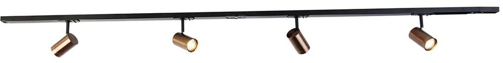 Модерна 1-фазна релсова система с 4 Wifi GU10 тъмно бронз - Jeana