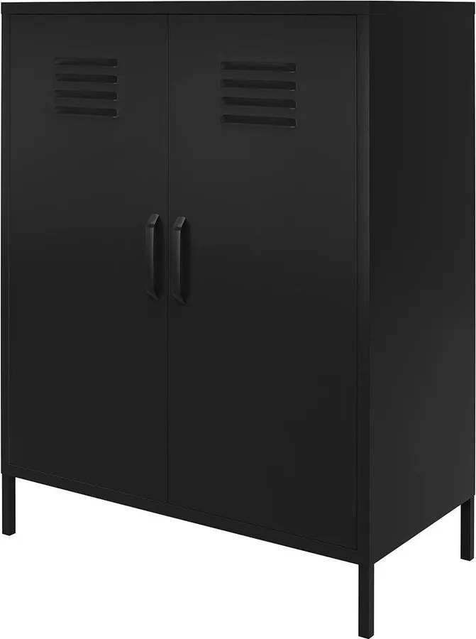 Черно метално шкафче 40x102x80 cm Mission District – Støraa