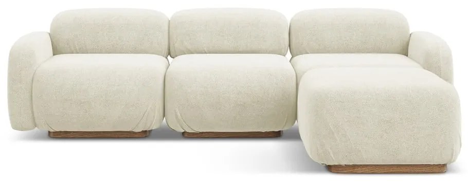 Кремав модулен ъглов диван от букле Ailani – Makamii
