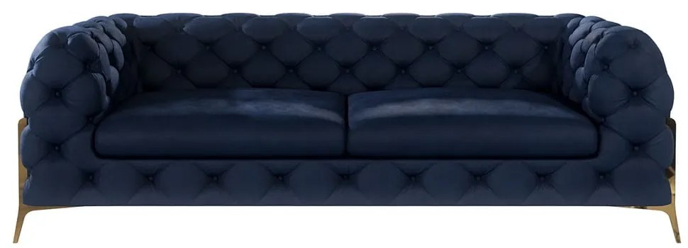 Тъмносин кадифен диван 225 cm Chelsea Bis – Ropez