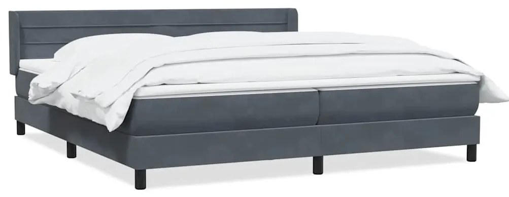 3318250 vidaXL Боксспринг легло с матрак, тъмносиво, 180x220 см, кадифе