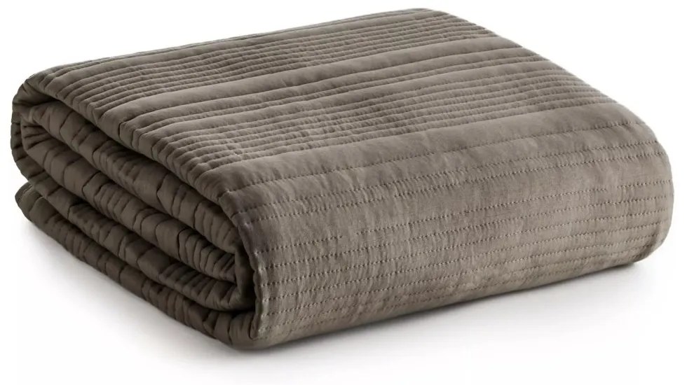 Елегантна покривка за легло TARA от матирана тъкан с ватиран десен - кафява Ширина: 170 см | Дължина: 210 см