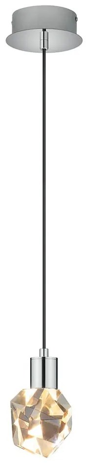 LED висящо осветително тяло в сребрист цвят със стъклен абажур ø 13 cm Verano – Trio Select