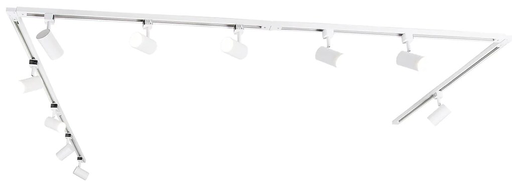 Интелигентна 1-фазова релсова система с 10 прожектори бяла с WiFi GU10 - Jeana