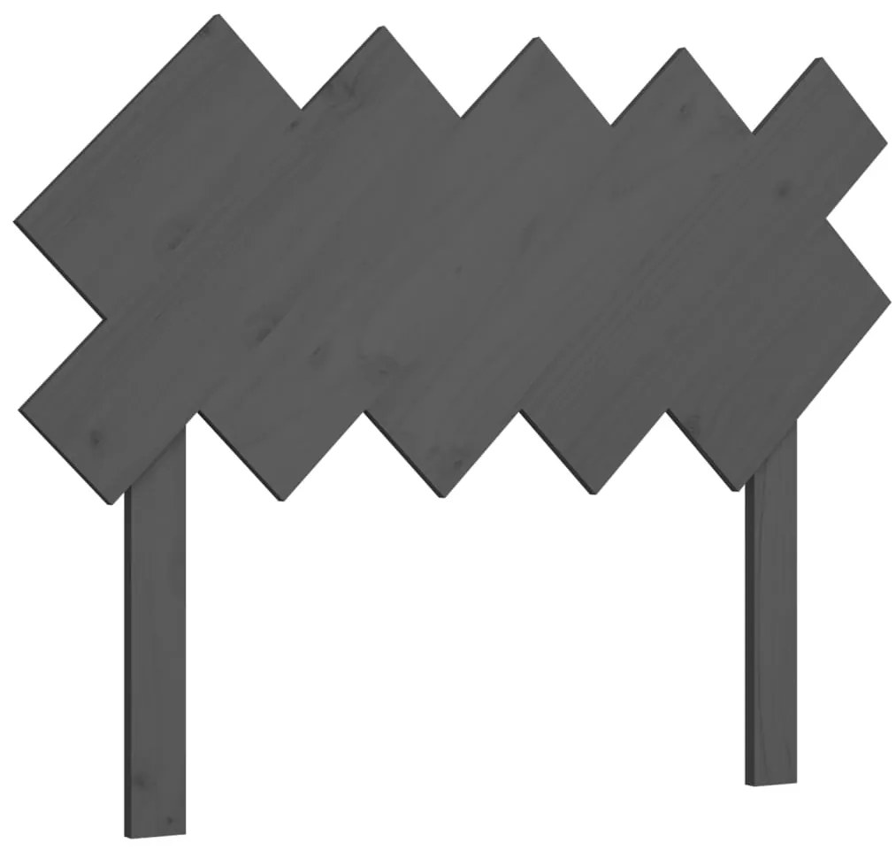 819207 vidaXL Горна табла за легло, сива, 104x3x80,5 см, бор масив