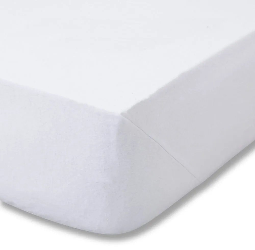 Бял еластичен фланелен чаршаф 90x190 cm Brushed – Catherine Lansfield