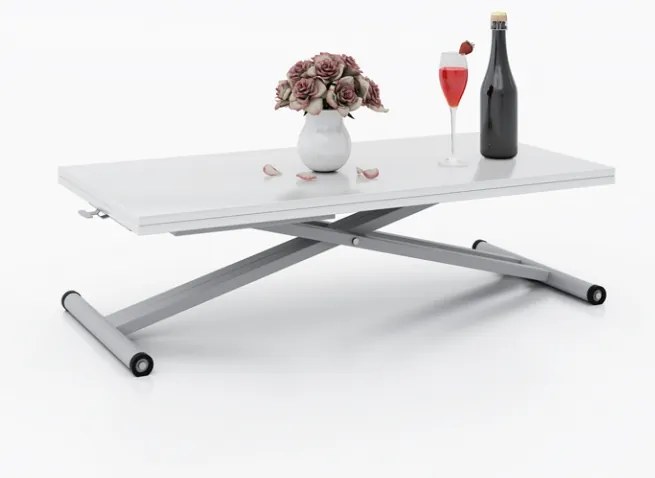 Разтегателна маса с повдигащ механизъм ХАВАНА - МДФ мат бяло 8685