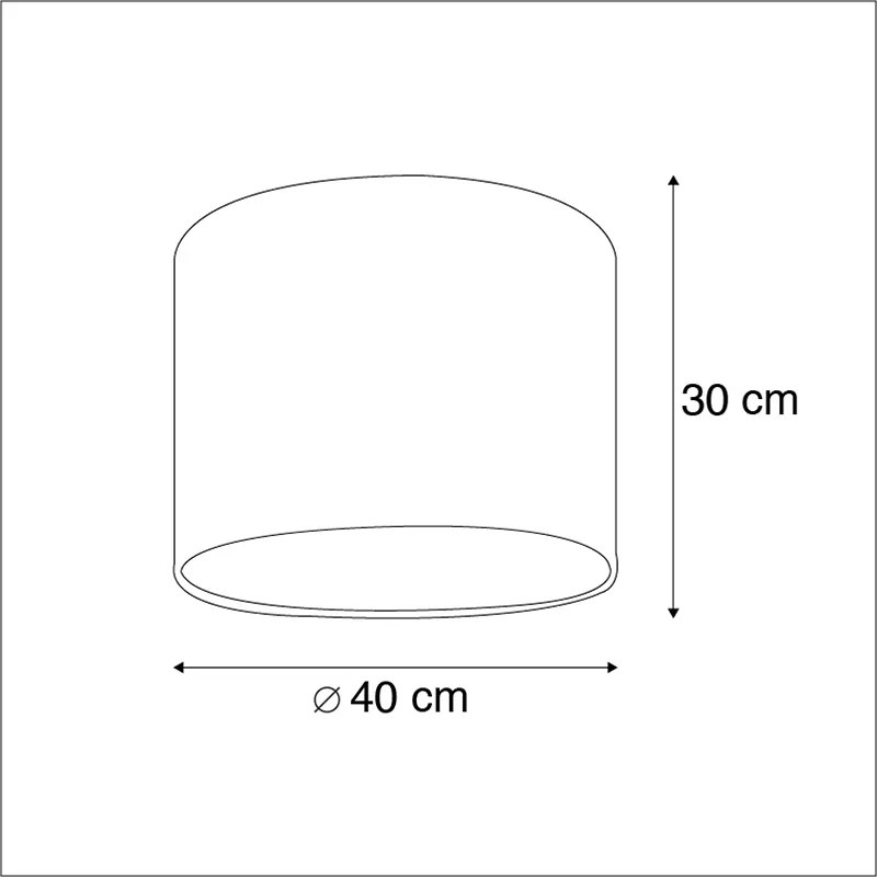 Абажур от кадифе с дизайн на паун 40/40/30 със златен интериор
