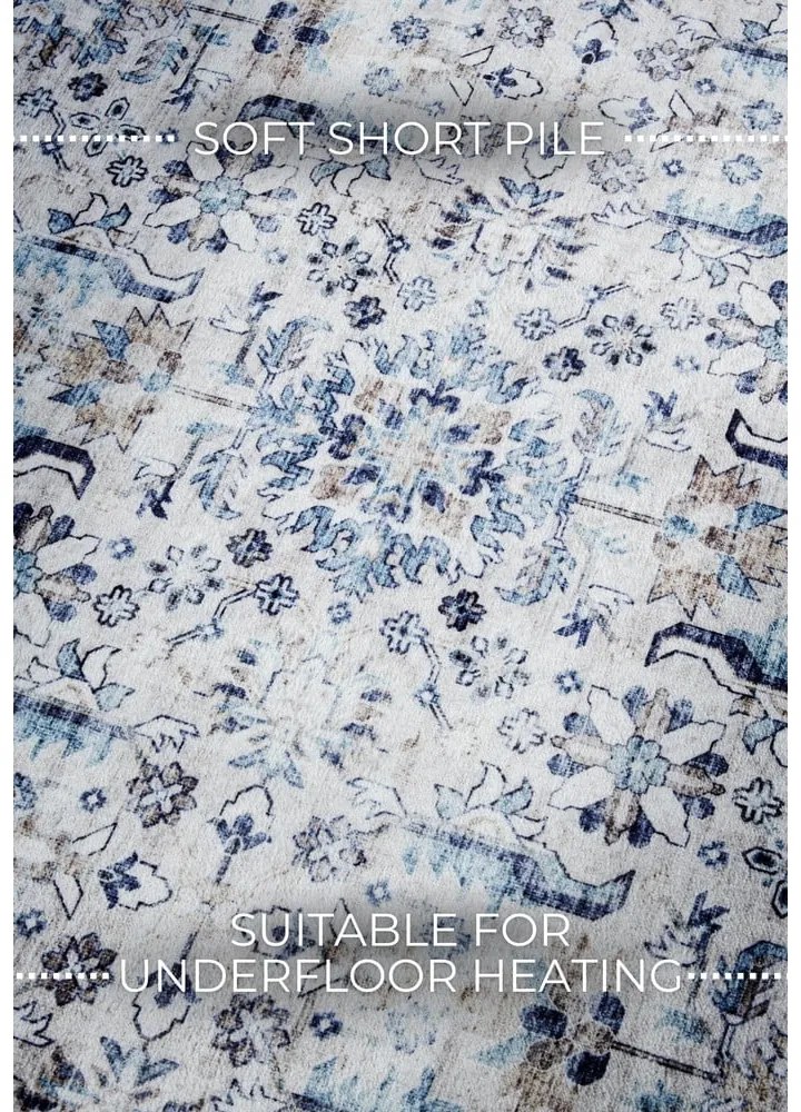 Светлосин килим 200x290 cm Saveh Cream Blue – Elle Decoration
