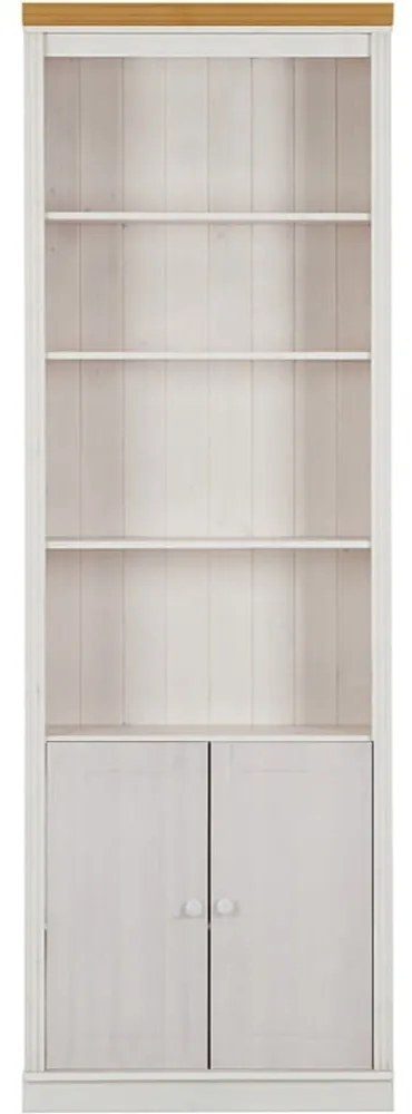 Бяла библиотека от масивен бор 74x223 cm Anita – Støraa
