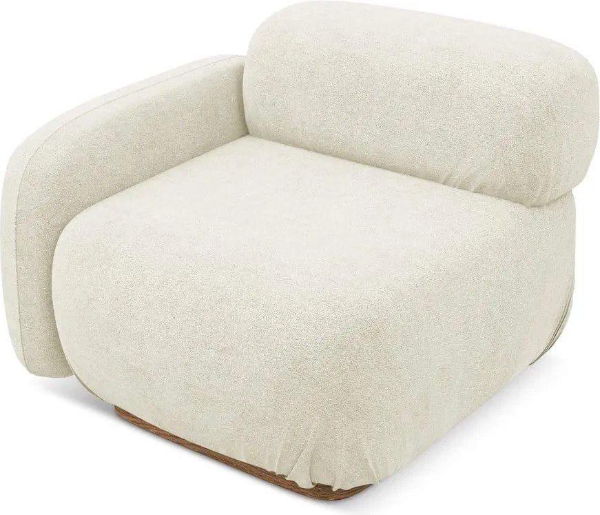 Кремав модул за диван от букле (ляв ъгъл) Ailani – Makamii