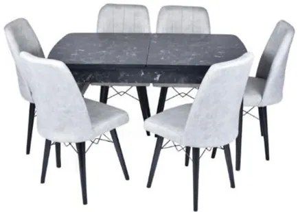 Трапезна маса + 6 стола BAROK - сив