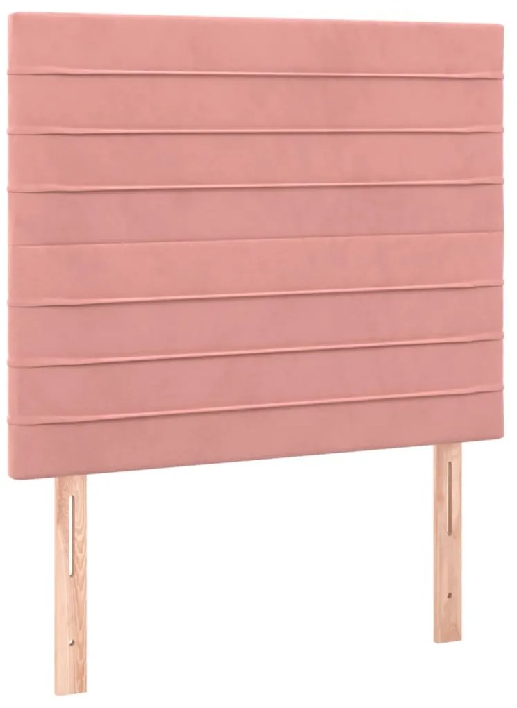 3116513 vidaXL Табла за легло, розова, 90x5x118/128 см, кадифе