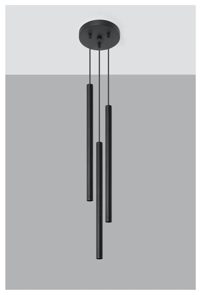 Черно висящо осветително тяло Fideus - Sollux