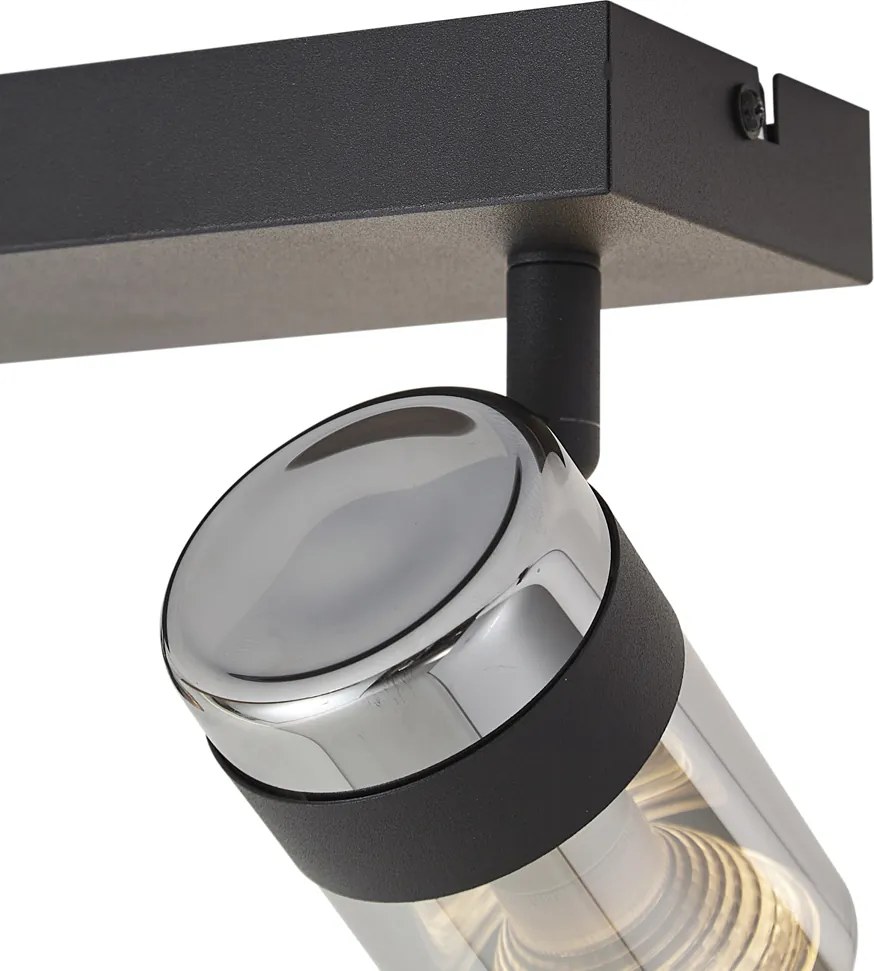 Плафон черен с димно стъкло 2 светлини въртящ се и накланящ се - Gianni