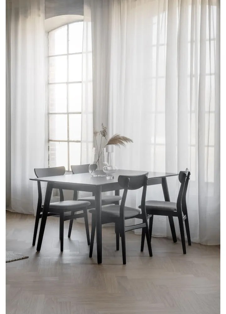 Черна маса за хранене , 140 x 90 cm Lotta - Rowico