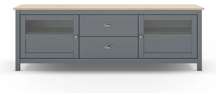 Маса за телевизор сиво-зелена от масивен бор 180x59x40 cm Misti – Marckeric