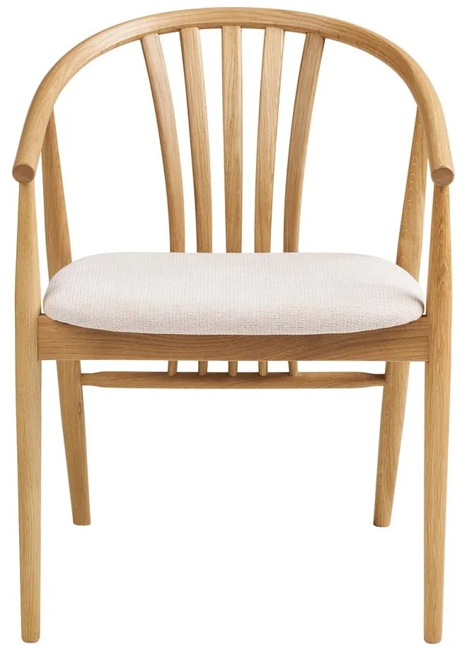 Трапезен стол с подлакътници от масивен дъб в естествен цвят Agustin – House Nordic