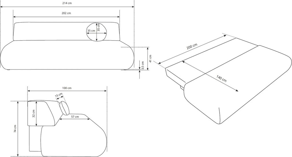 Разтегателен диван Entepy-Тъмносив