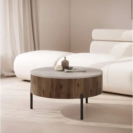 ФРИДА Бежово Таупе / Елегантен Орех – МОДЕРНА ХОЛНА МАСА С ПОВДИГАЩ ПЛОТ И СКРИТО ПРОСТРАНСТВО ЗА СЪХРАНЕНИЕ