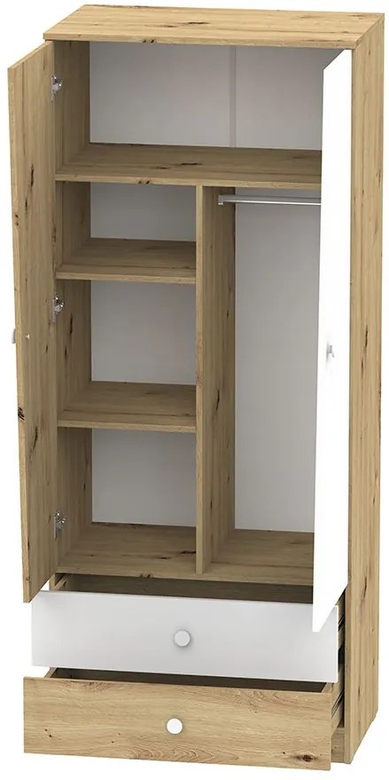 Гардероб Nero 01 2-door-Natural-White-Gray