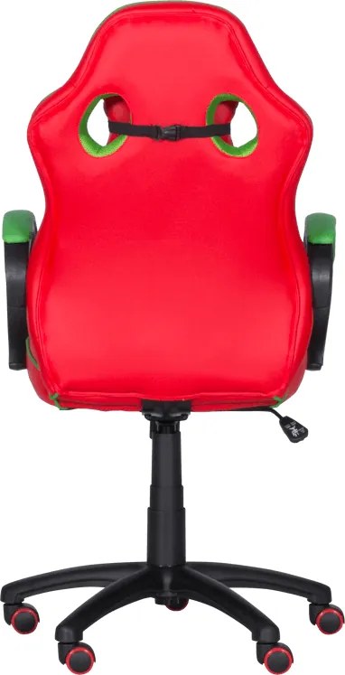 Геймърски стол с футболни мотиви Carmen 6304, До 100 кг, Еко кожа, Регулиране на люлеенето, Силиконови колелца, Червен/зелен