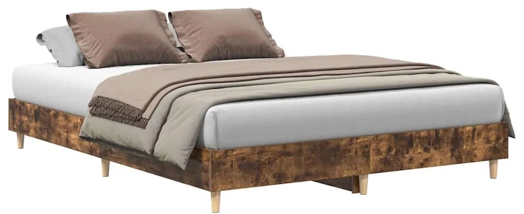 3328712 vidaXL Рамка за легло без матрак опушен дъб 150x200 см инженерно дърво