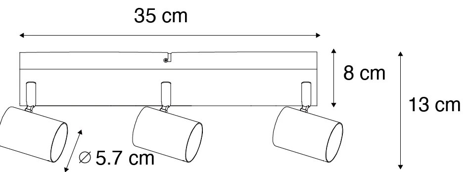 Интелигентен таванен прожектор бронз 3-светлини регулируем вкл. Wifi GU10 50mm - Jeana
