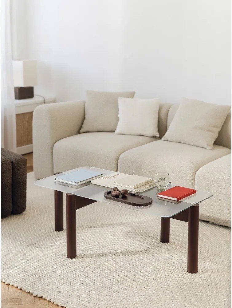 Бордо масичка за кафе със стъклен плот 55x105 cm Kob – noo.ma