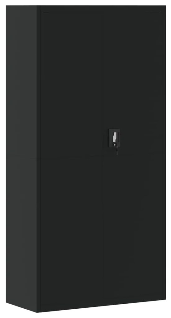 339754 vidaXL Шкаф за папки черен 90x40x180 см стомана