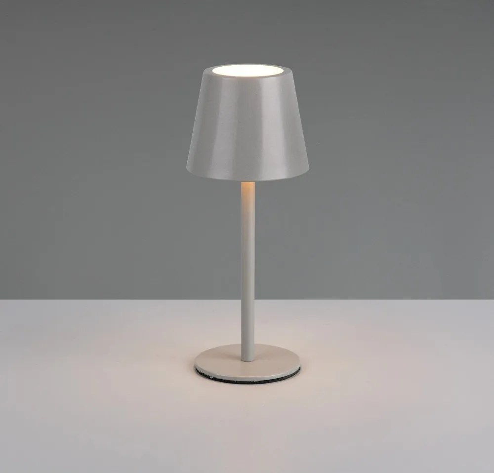 Сива LED настолна лампа с метален абажур (височина 21 cm) Diaz – Reality