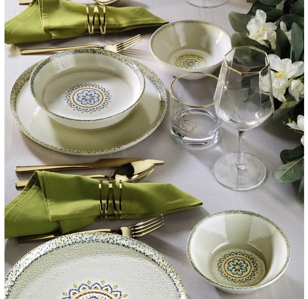 Сервиз за хранене, 12 части, бял порцелан