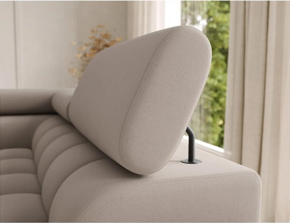 Светлокафяв кадифен разтегателен ъглов диван (десен ъгъл U форма) Feraria – ELTAP